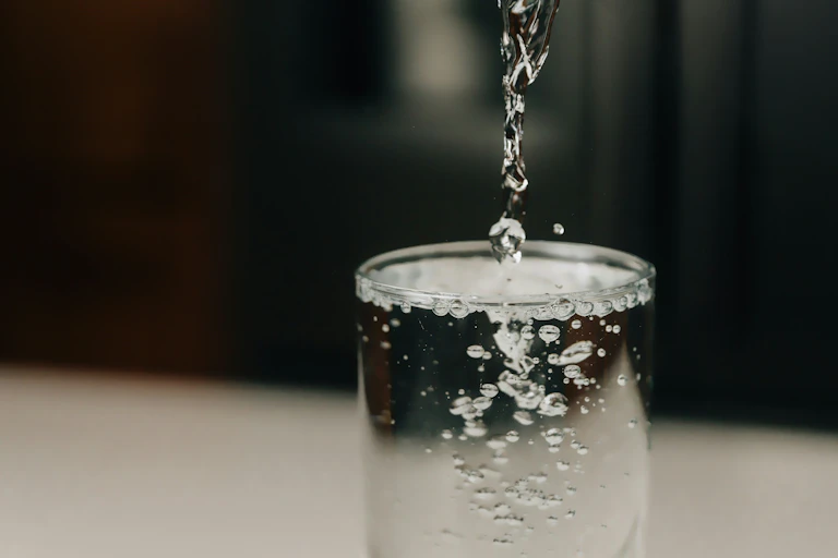water being poured into a glass
