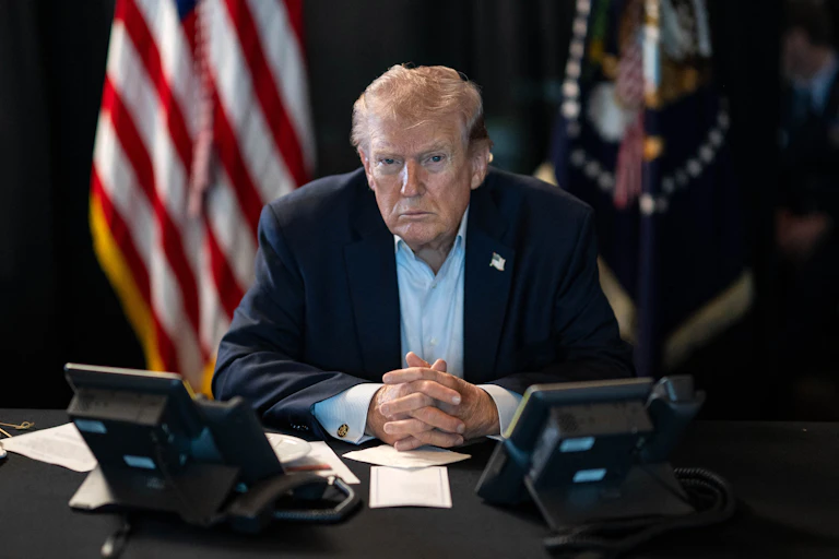 Donald Trump pictured at the White House
