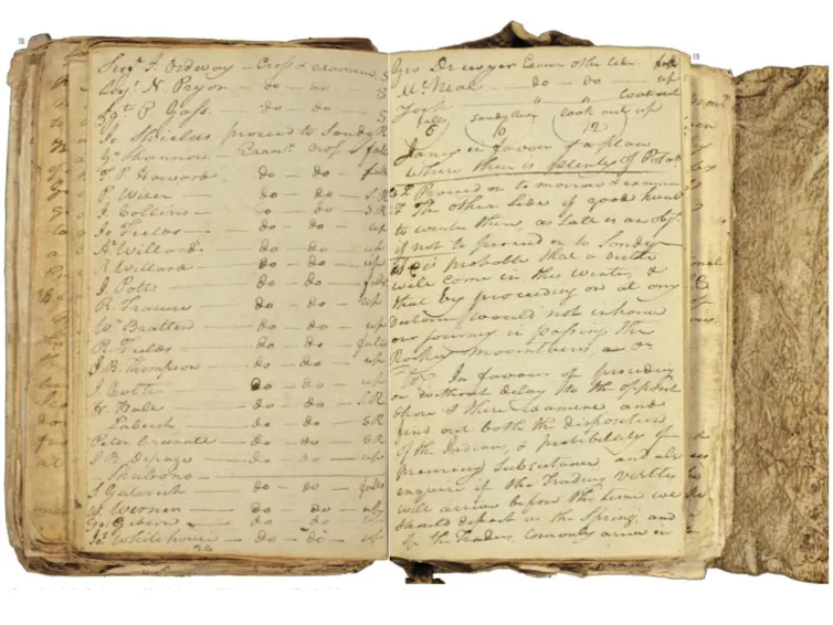 El astronauta Victor Glover es el último de una larga lista de exploradores negros estadounidenses, incluido York, un hombre esclavizado que desempeñó un papel clave en la expedición de Lewis y Clark. 2 foto del diario escrita en letra cursiva