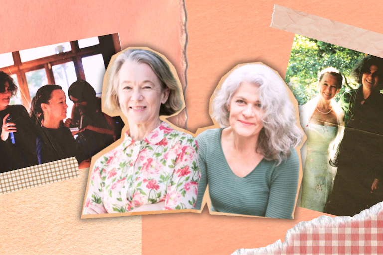 photos of two women, both older and together as young women