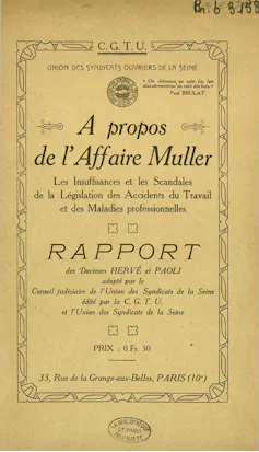 A propos de l’affaire Muller, brochure de la Confédération Générale du Travail Unitaire, janvier 1923