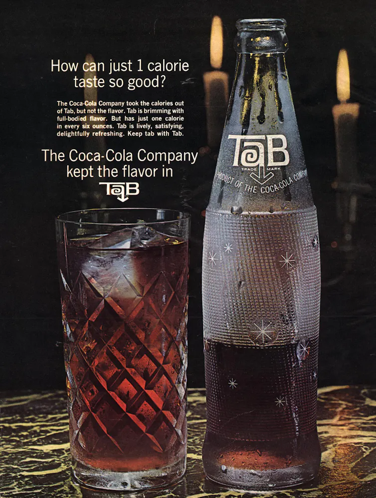 Magazine advert from 1960s for Coca Cola Tab