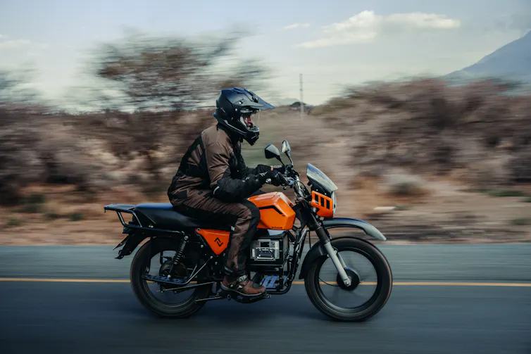 Man riding a motorcycle