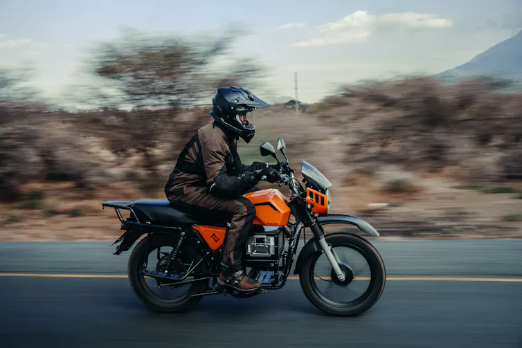Man riding a motorcycle