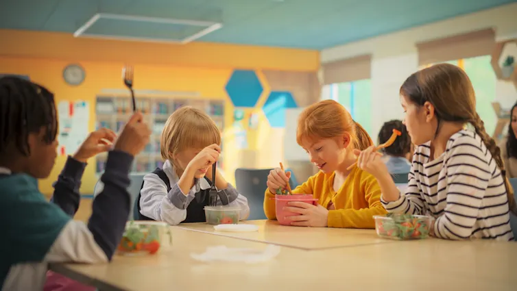 Children having lunch together