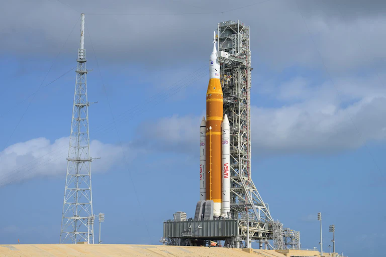 SLS rocket on 29 March 2026 at Kennedy Space Center