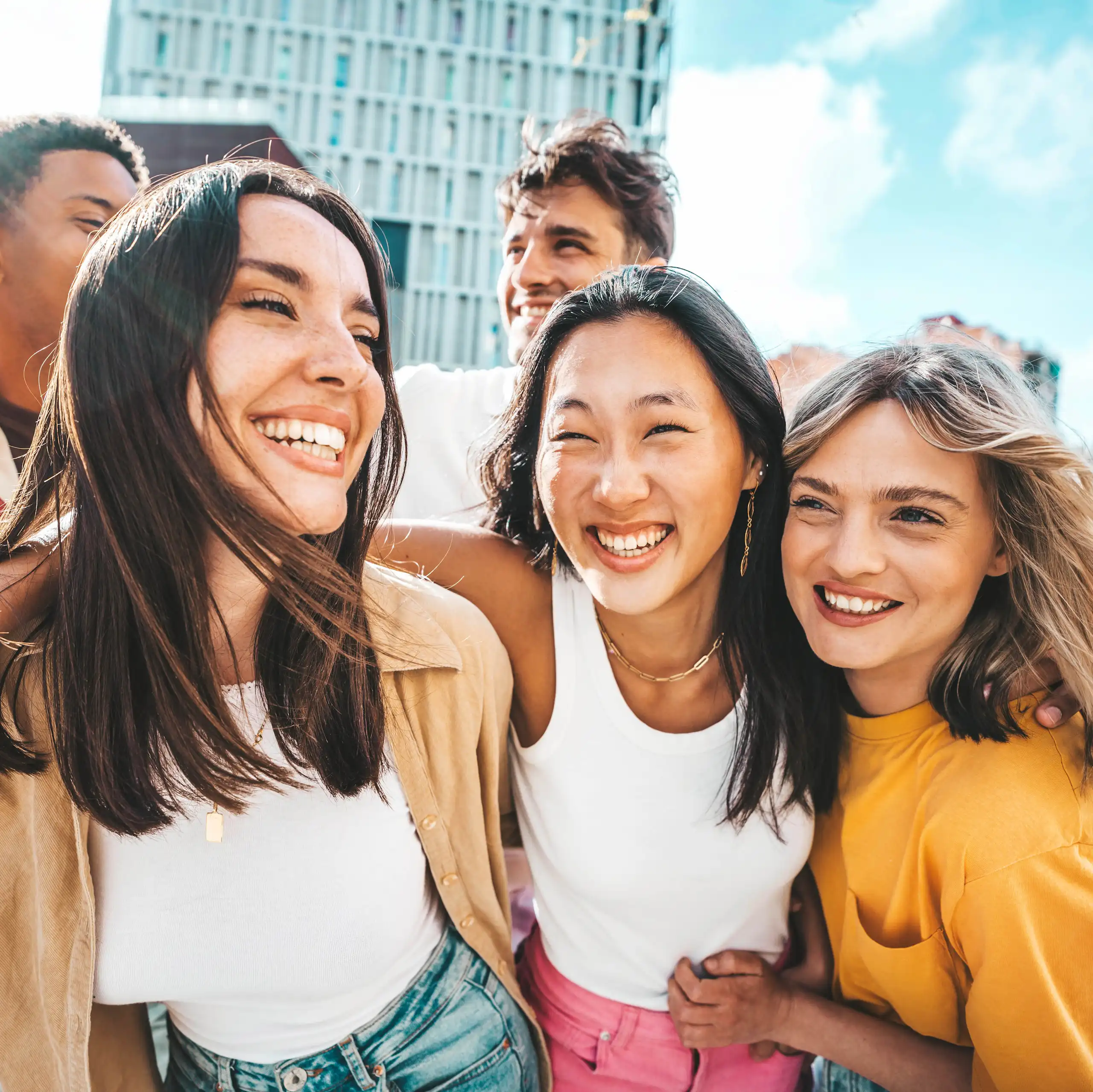 Group of teenagers smiling together