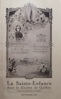 Une affiche de la Sainte-Enfance dans le diocèse de Québec