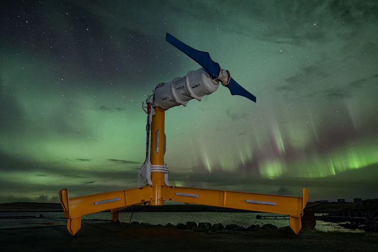 Tidal turbine on the quayside