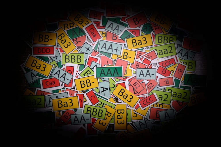 Illustration of letters of the alphabet, numbers and plus and minus symbols
