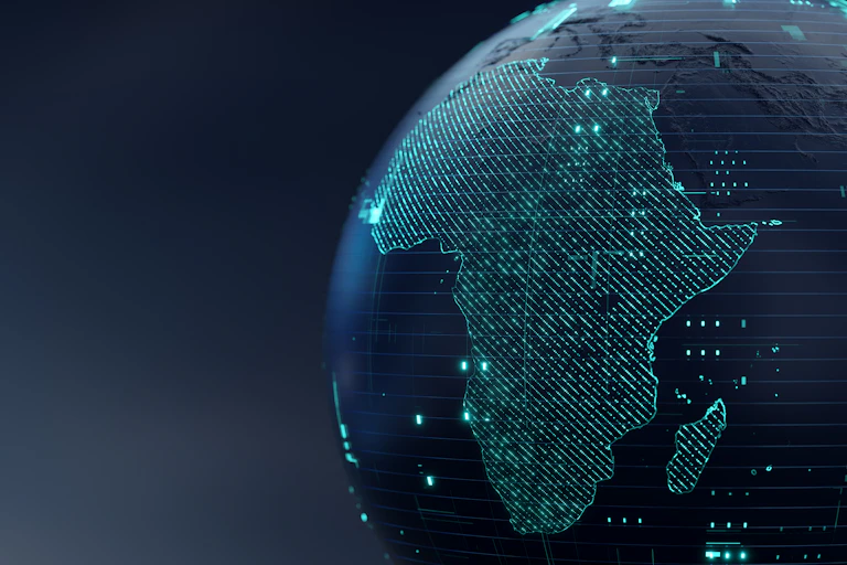 Illustration of the shape of Africa on a globe