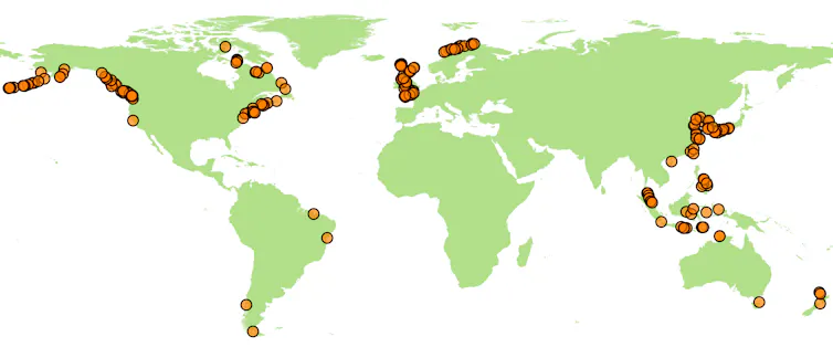 annotated world map