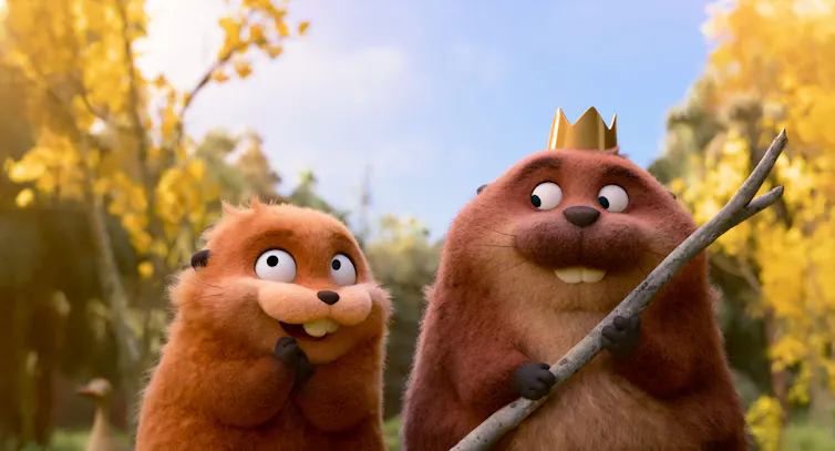 Film still: two beavers.