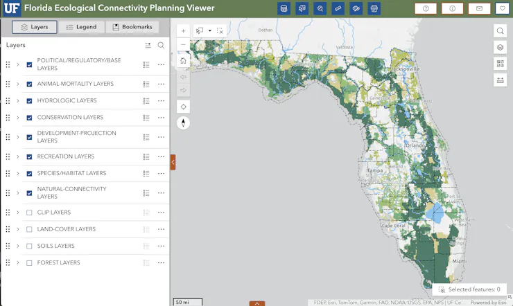 screenshot of the EcoCon mapping tool