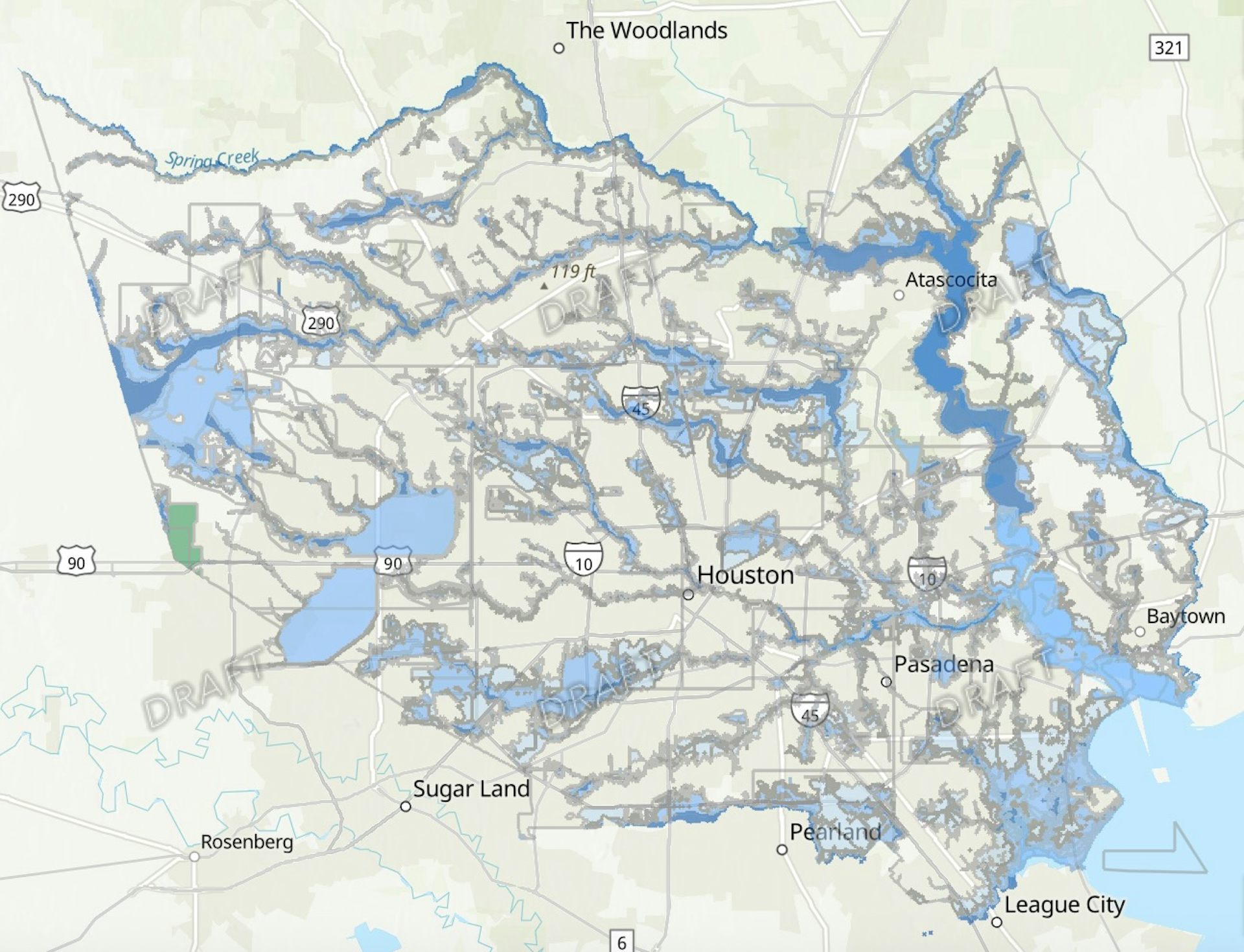 Map of Harris County, Texas.
