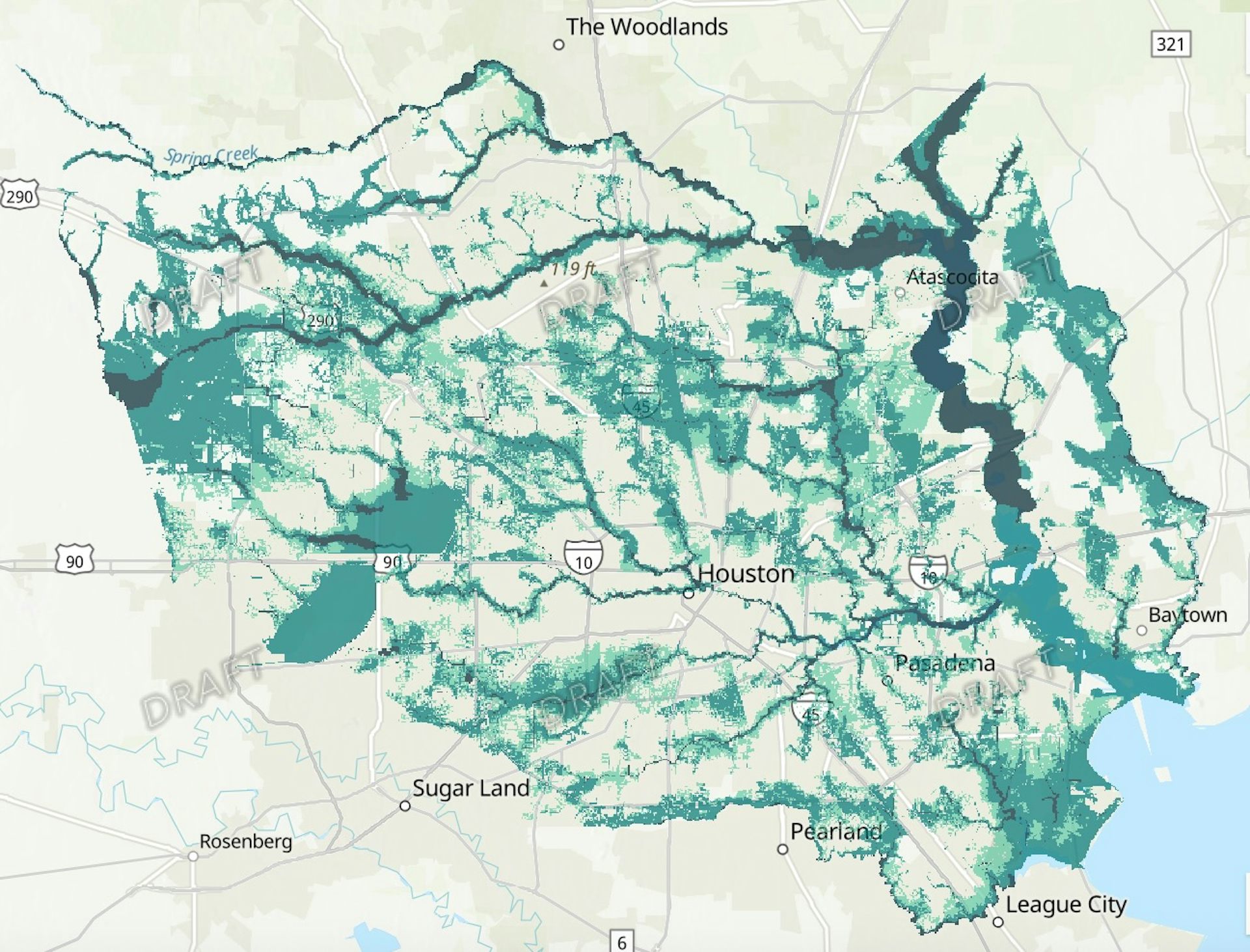 Map of Harris County, Texas.