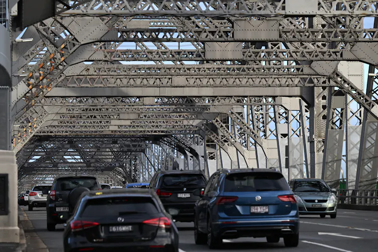 Cars driving over Brisbane's Story bridge