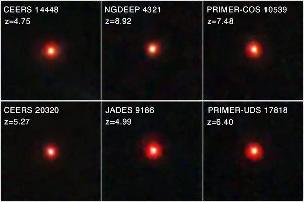 Poderiam os “pequenos pontos vermelhos” observados pelo JWST representar buracos negros relictos? (NASA, ESA, CSA, STScI, Dale Kocevski (Colby College))