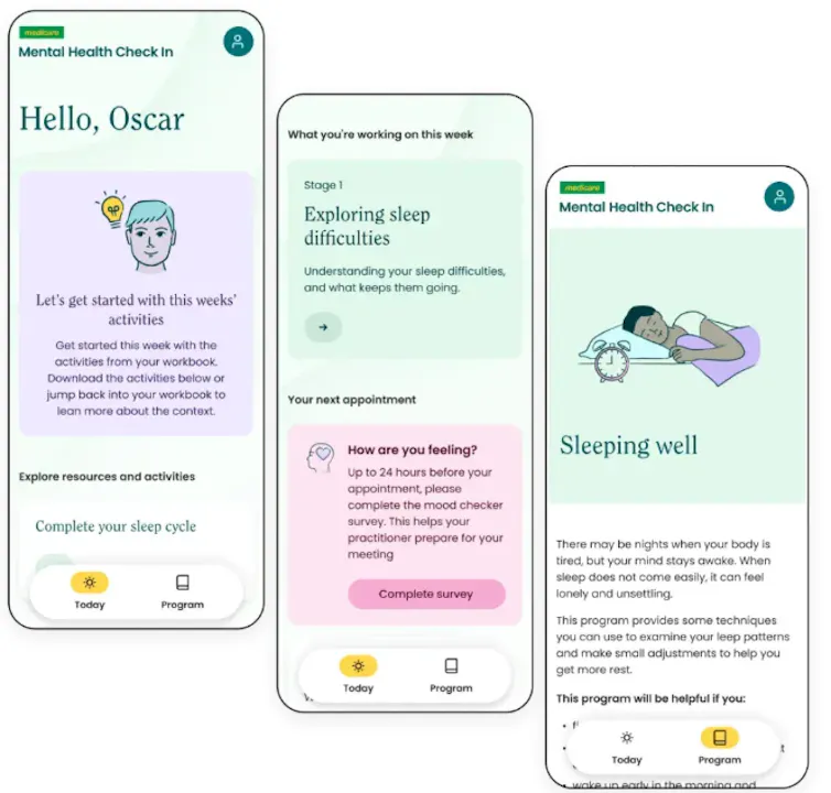 Screenshot showing how the sleep module of the program looks