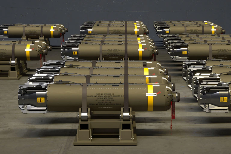 Rows of bombs.