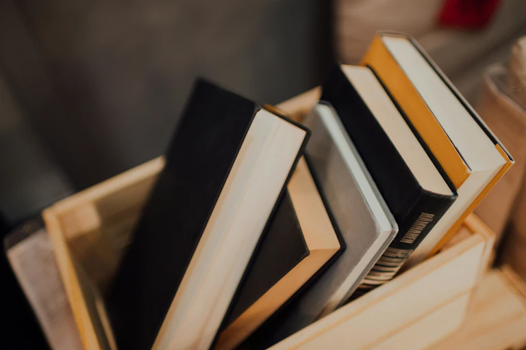 Books in a box.