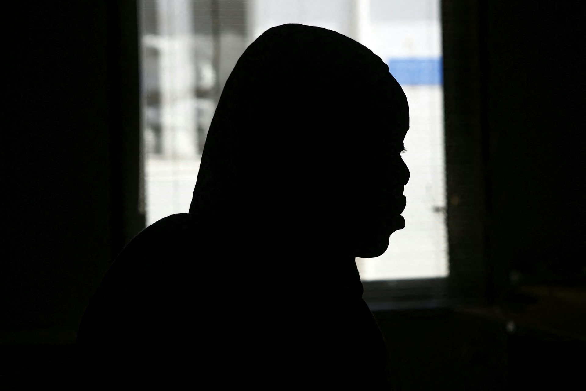 The silhouette of a woman's head