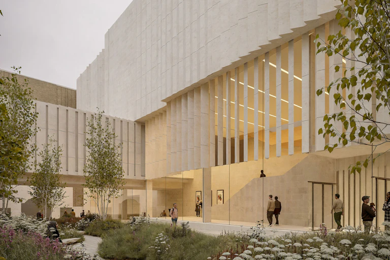 An image of what the wing could look like, an airy light space.