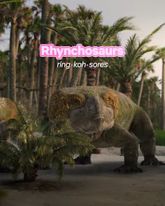 Imagen del Rhynchosaurus en _Los dinosaurios_.