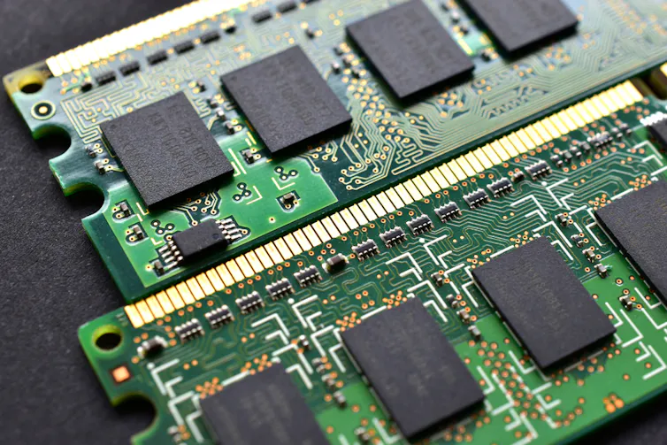 Computer RAM cards.