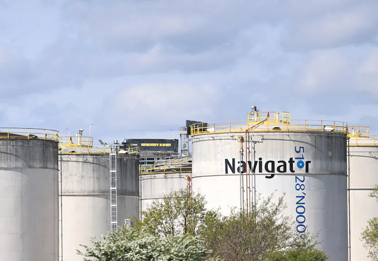 Oil and gas storage at Grays in the United Kingdom.