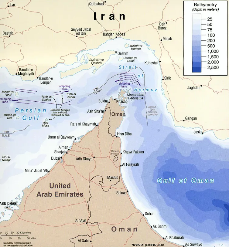 Full Map of the Strait of Hormuz
