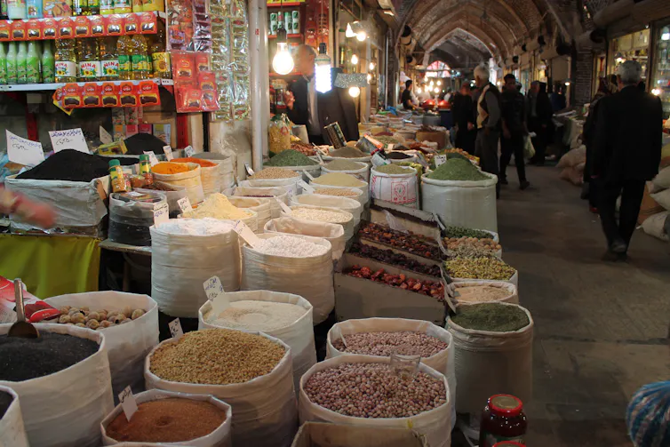 herbs on sale at market stall