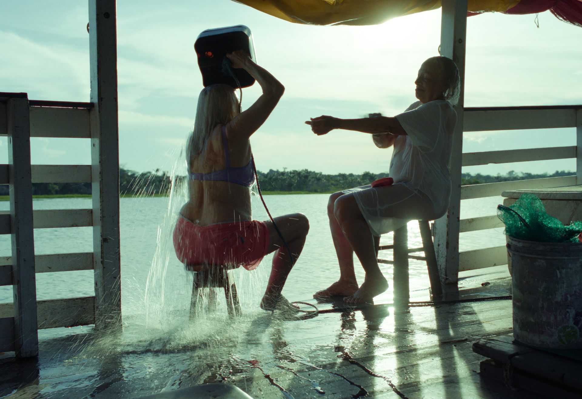 Denise Weinberg and Miriam Socarras on a baot