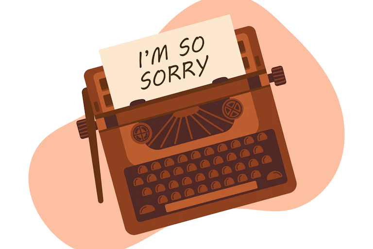 cartoon image of a typewriter with text on a piece of paper in it