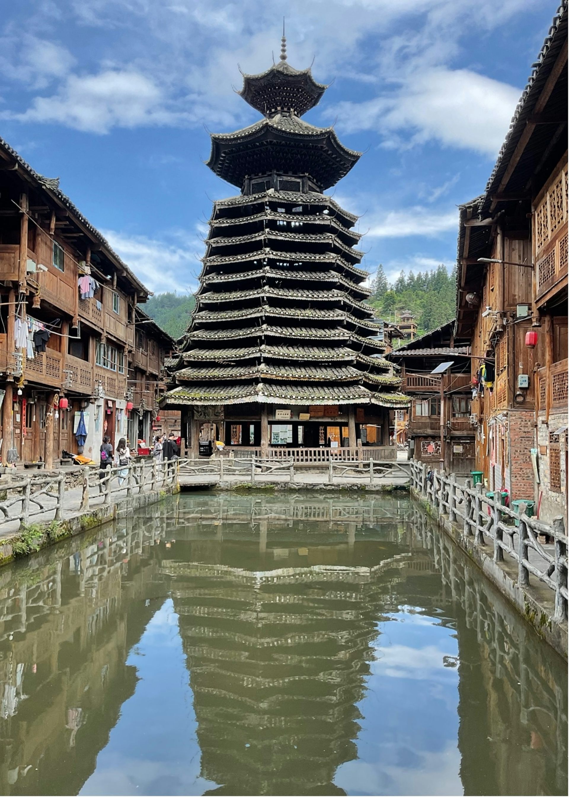 External view of the drum tower of Zeng Chong village