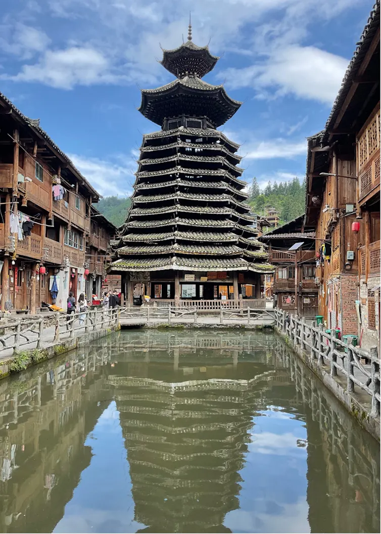 External view of the drum tower of Zeng Chong village