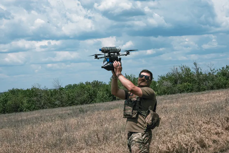 Aerial drone in Ukraine.