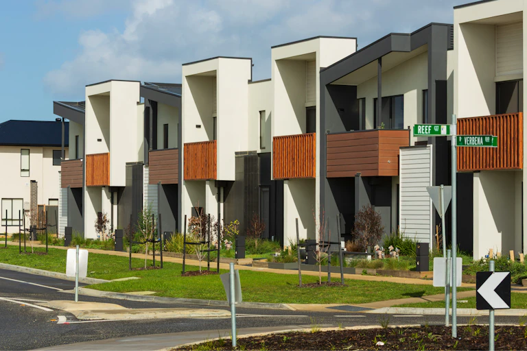 Row of townhouses in Melbourne’s growing suburbs.