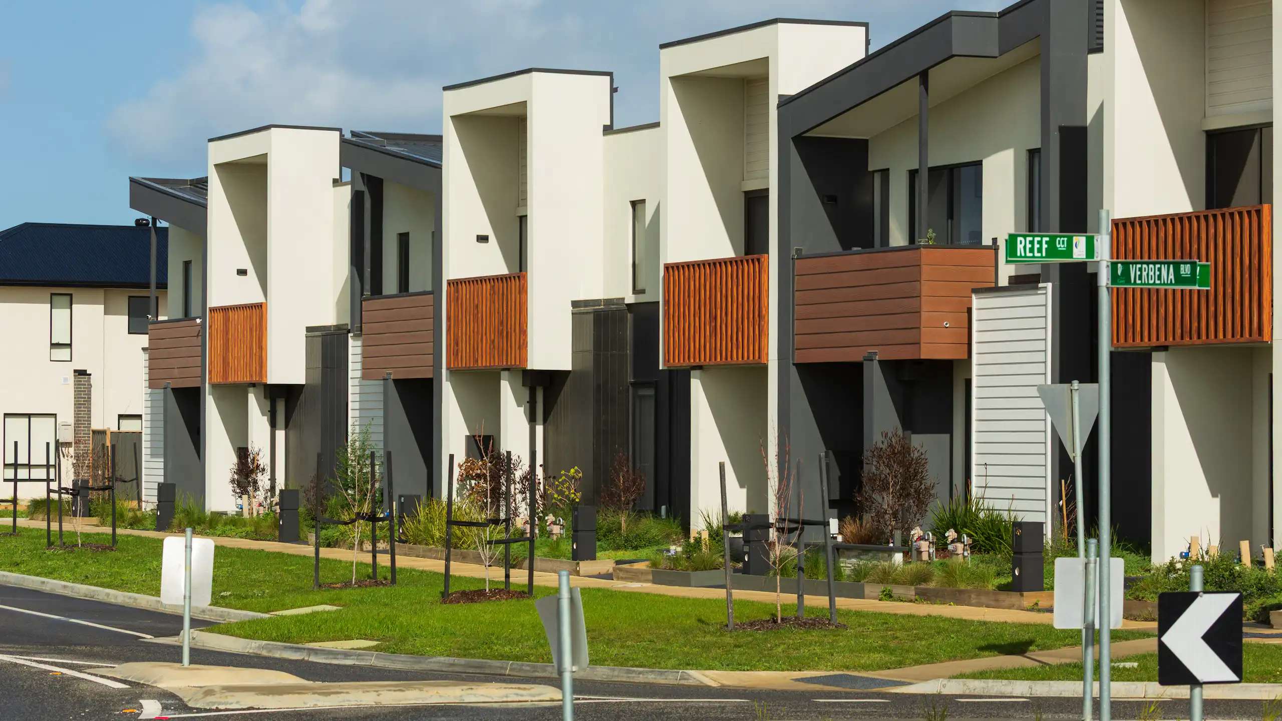 Row of townhouses in Melbourne’s growing suburbs.