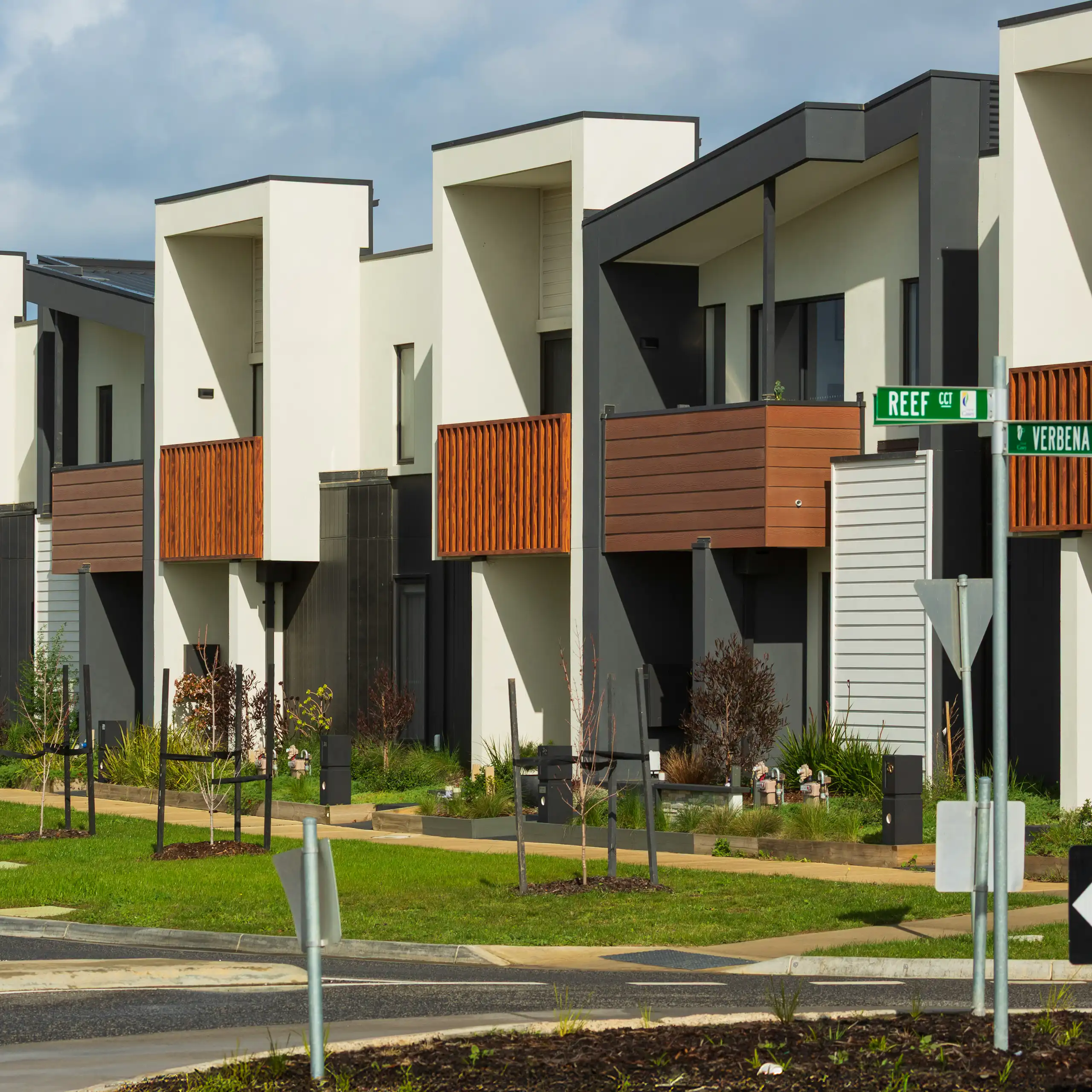 Row of townhouses in Melbourne’s growing suburbs.