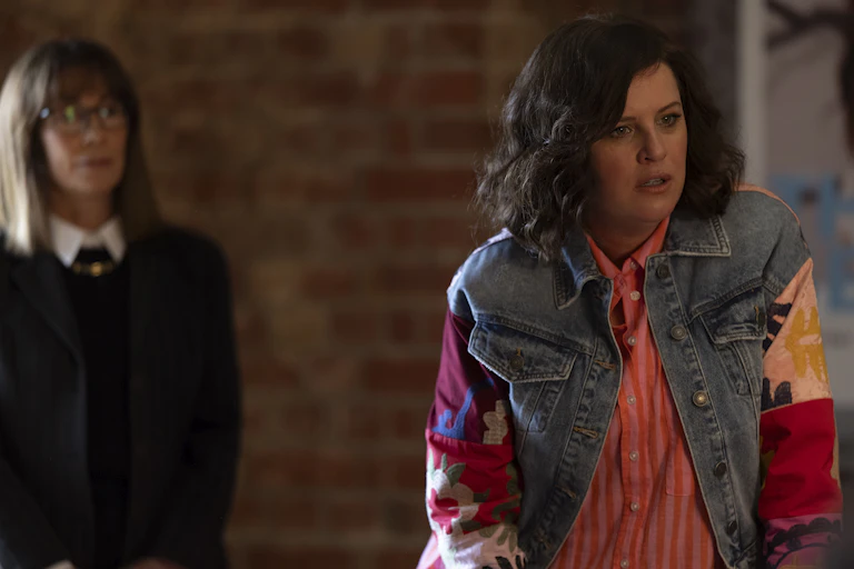 Production image: Kitty Flanagan and Anne Edmonds in Bad Company