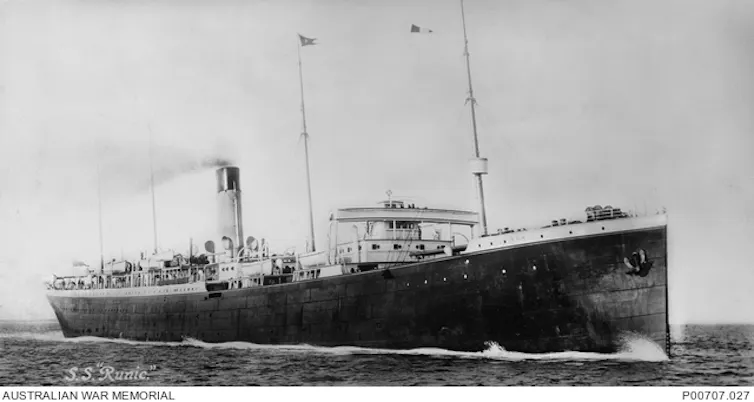 a ship on the sea