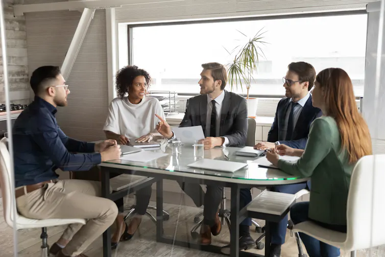 Group of business people meeting