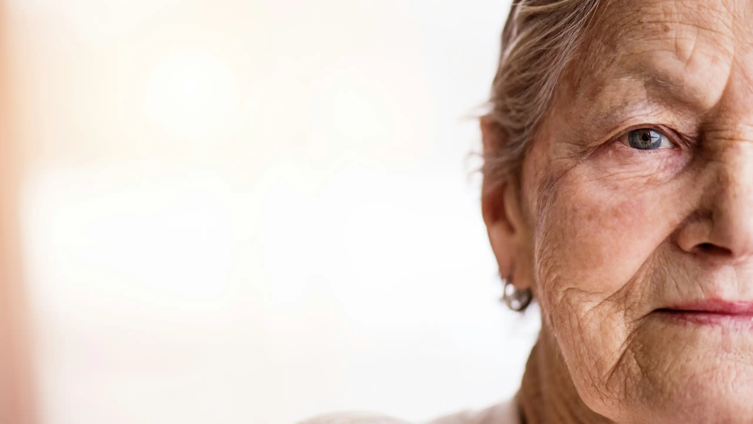 A closeup of an older woman's face.