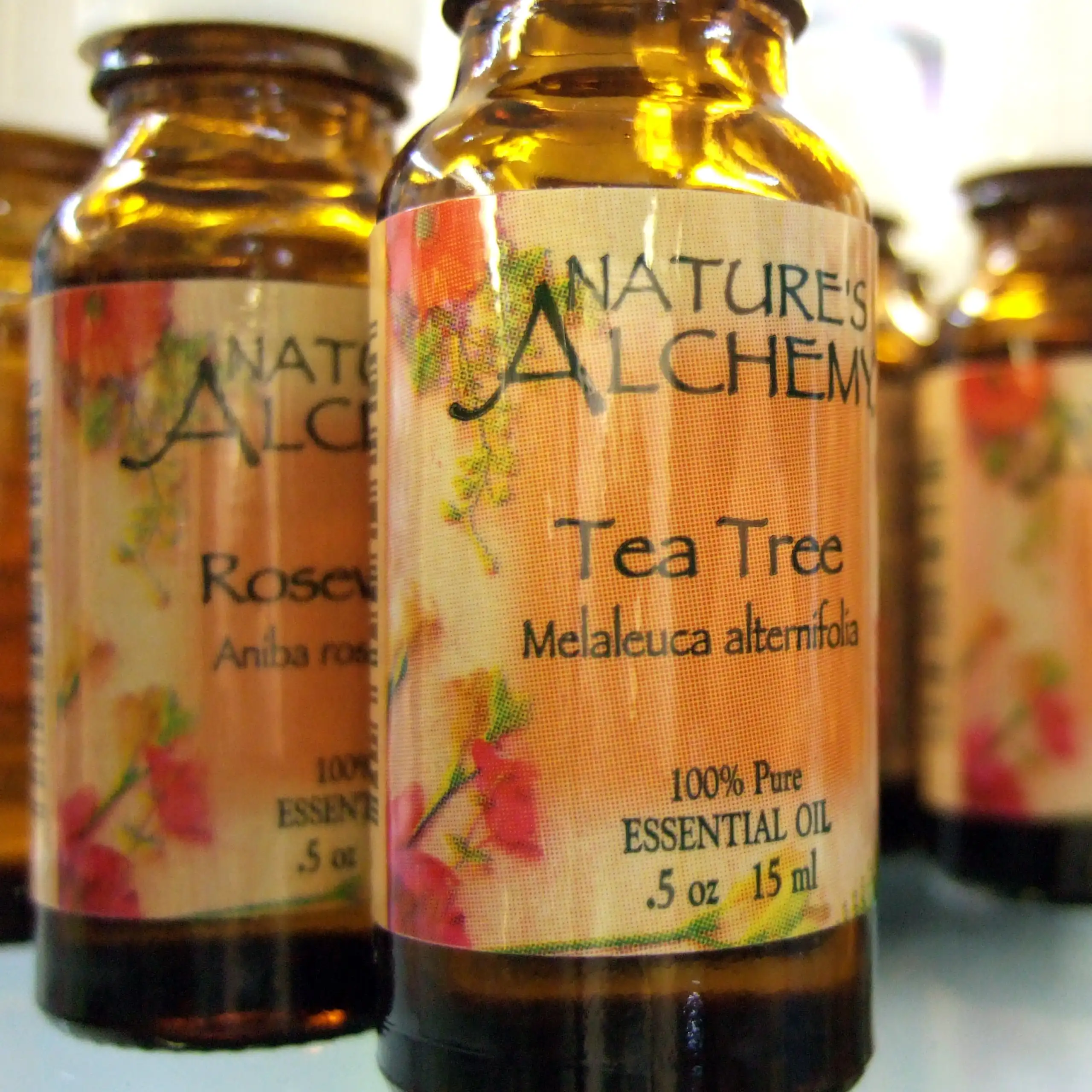 Bottles of tea tree oil