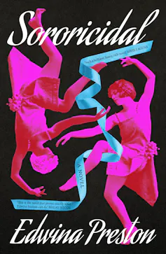 book cover: dancing women with ribbon between them, one upside down
