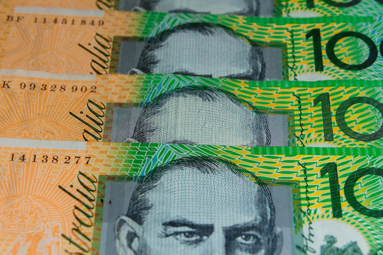 A stack of $100 Australian bills