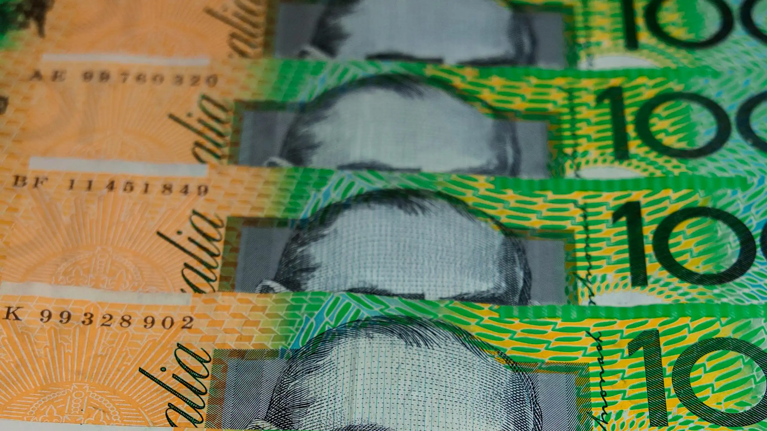 A stack of $100 Australian bills