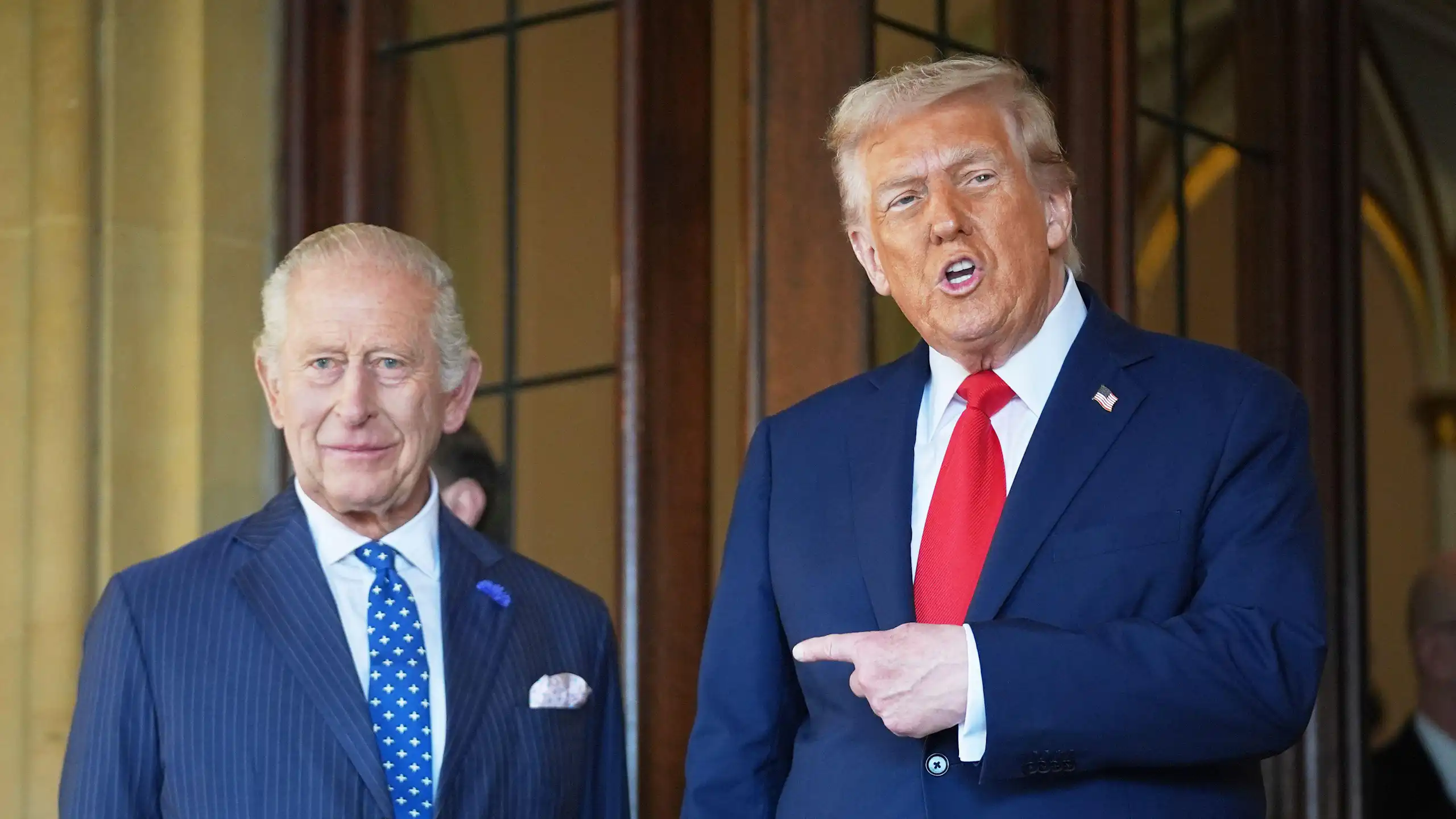 King Charles III and Donald Trump during a state visit.