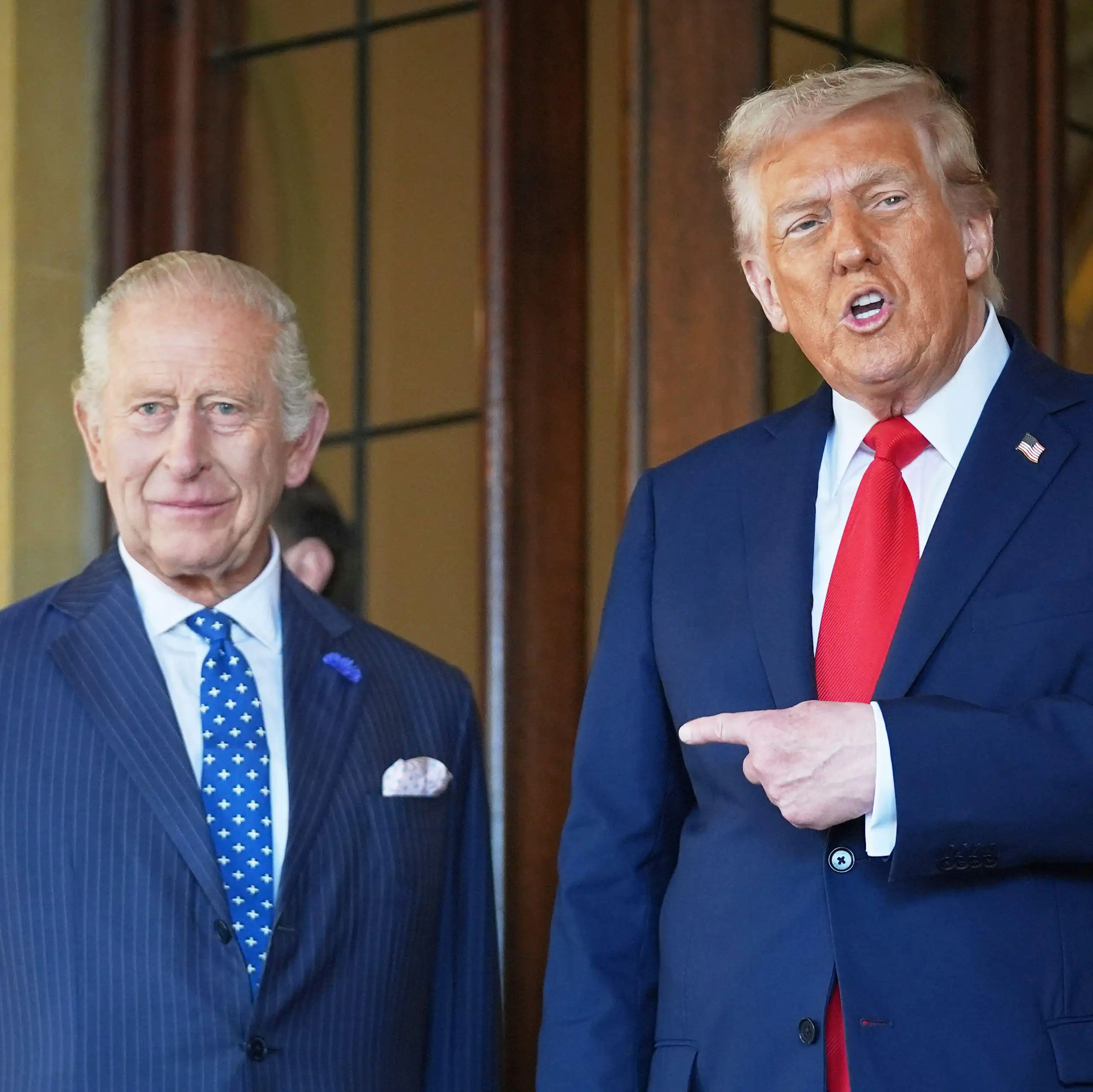 King Charles III and Donald Trump during a state visit.